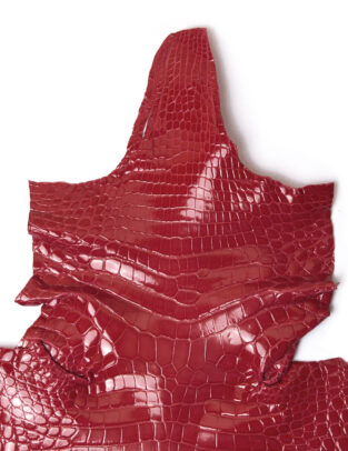Da cá sấu Crocodile Henglong màu Đỏ (Glazed Rouge) Gr4/Size 29cm