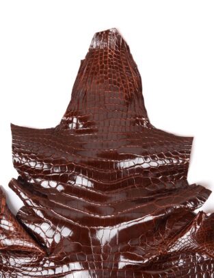 Da cá sấu Henglong Crocodile màu Nâu (Glazed Gold Brown) Gr4/Size 30cm