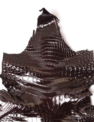 Da cá sấu Crocodile Henglong màu Đỏ rượu (Glazed Wine) Gr4/ Size 30cm