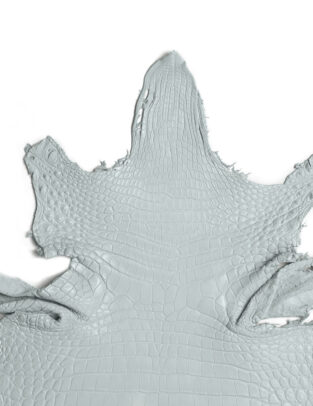 Da cá sấu Crocodile Henglong màu Trắng xanh mờ ( Matte Cloudy White ) Gr4/ Size 28cm