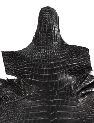 Da cá sấu Alligator Henglong màu Đen A/F1 Gr4/ Size 27cm