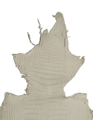 Da cá sấu Alligator HCP màu Ghi Nubuck ( Cream Nubuck) Gr2/Size 28cm